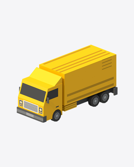 Low Poly Cargo Truck PNG