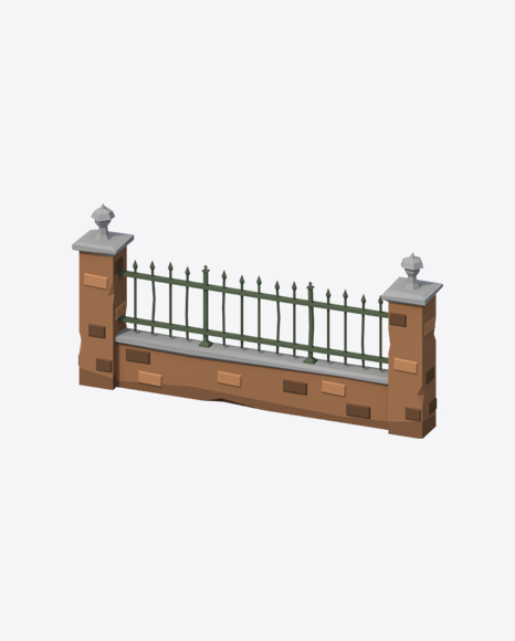 Low Poly Fence PNG