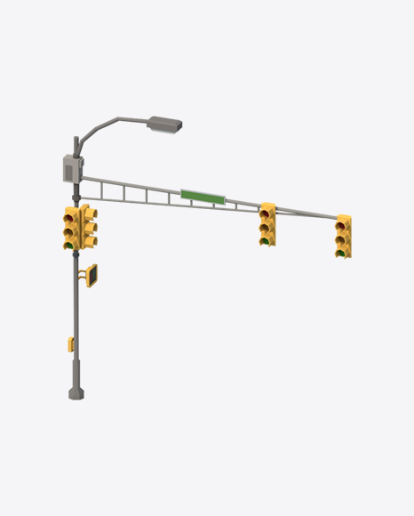 Low Poly Traffic Lights PNG