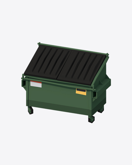 Low Poly Dumpster PNG