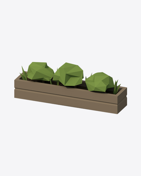 Low Poly Plants Pot PNG
