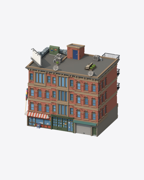 Low Poly Building PNG