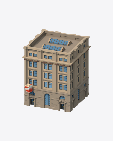 Low Poly Building PNG