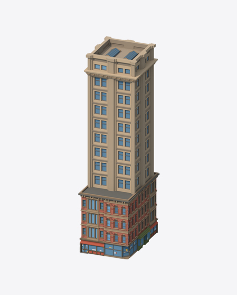 Low Poly Building PNG