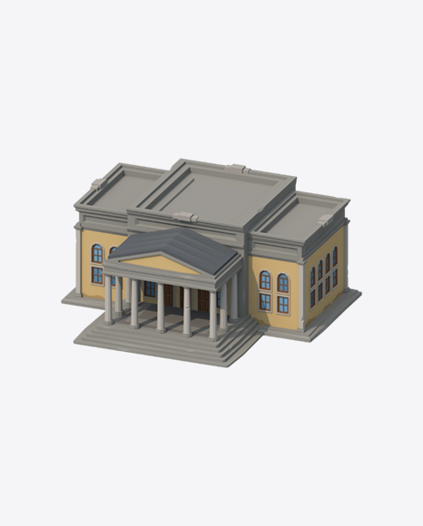 Low Poly City Hall PNG