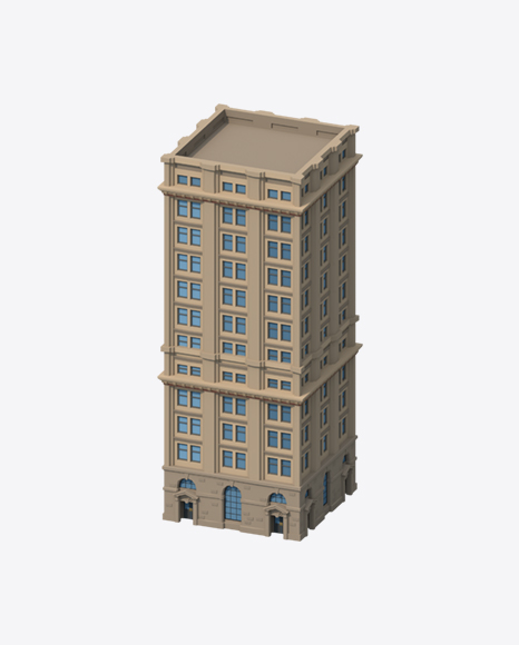 Low Poly Building PNG