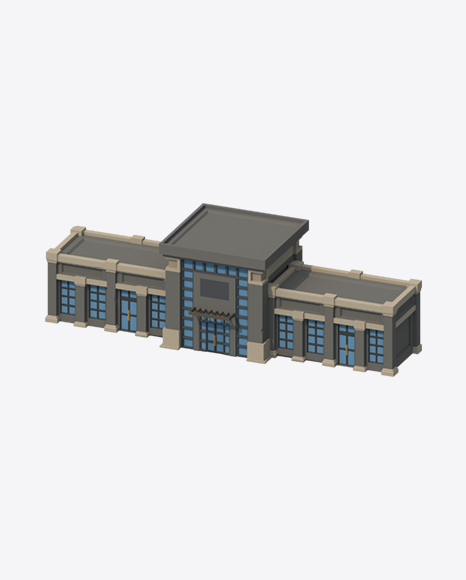 Low Poly Building PNG