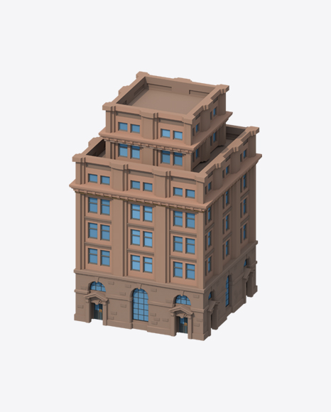 Low Poly Building PNG