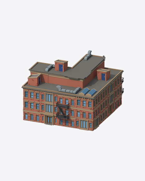 Low Poly Building PNG