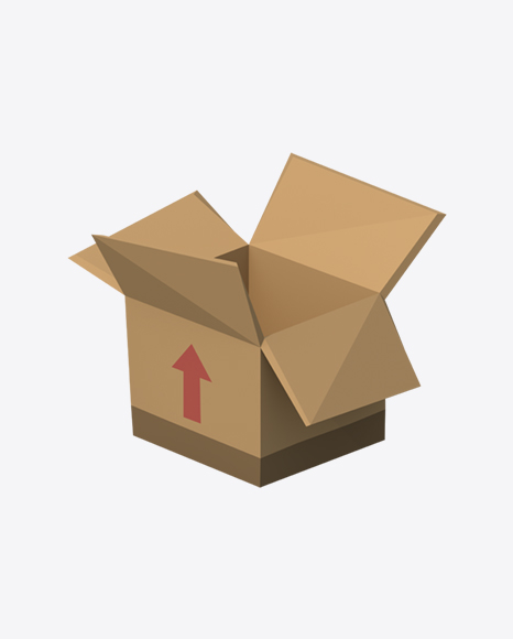 Low Poly Cardboard Box PNG