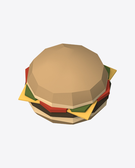 Low Poly Burger PNG