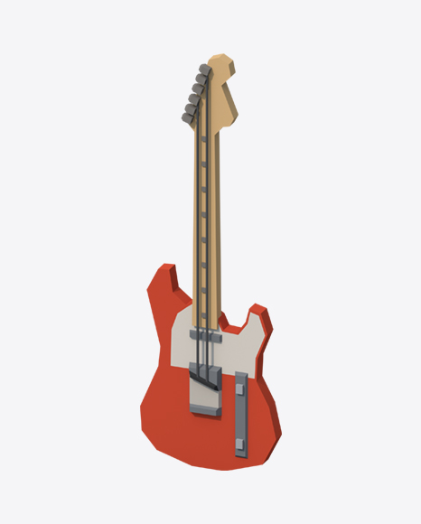 Low Poly Electric Guitar PNG