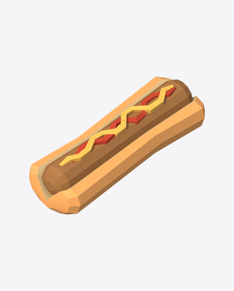 Low Poly Hot Dog PNG