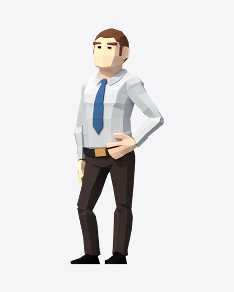 Low Poly Office Worker PNG