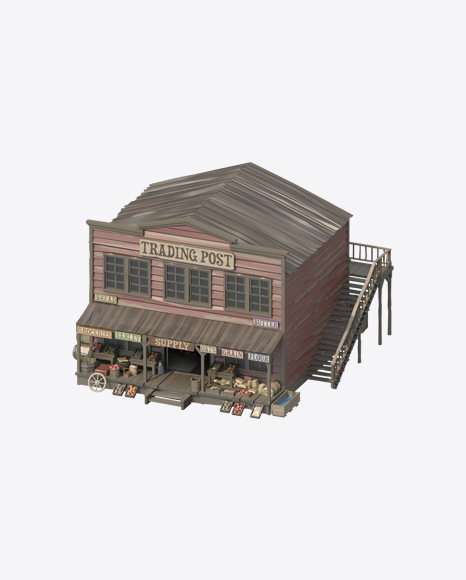 Low Poly Traiding Post