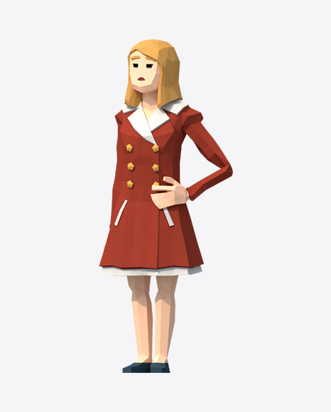 Low Poly Lady PNG