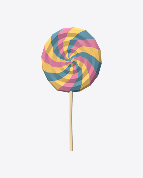 Low Poly Lollipop PNG