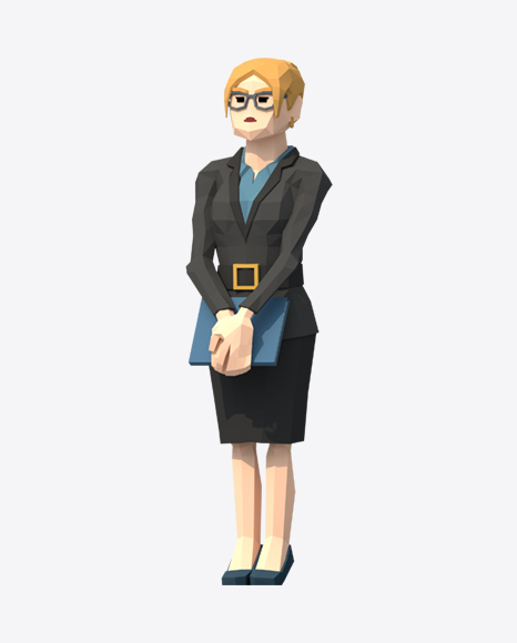 Low Poly Business Woman PNG