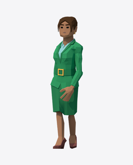 Low Poly Business Woman PNG