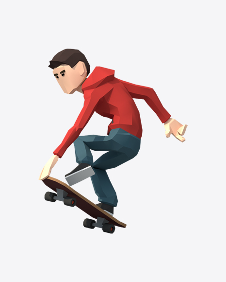 Low Poly Skater PNG
