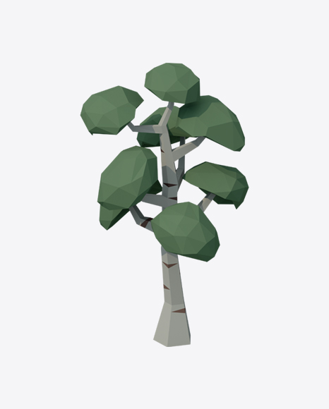 Low Poly Birch Tree PNG