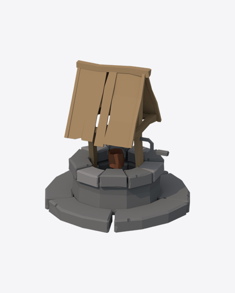 Low Poly Water Well PNG
