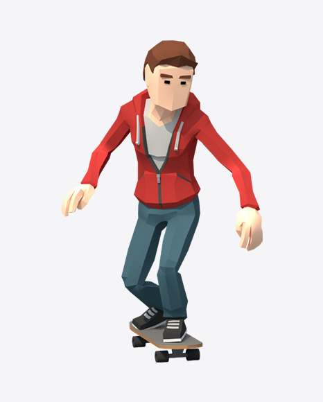 Low Poly Skater PNG