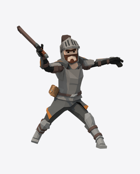 Low Poly Knight PNG
