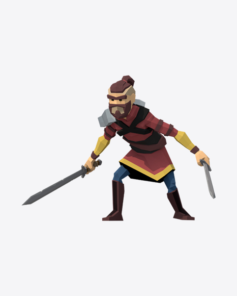 Low Poly Warrior PNG