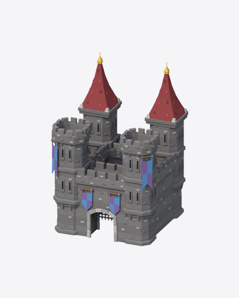 Low Poly Castle PNG