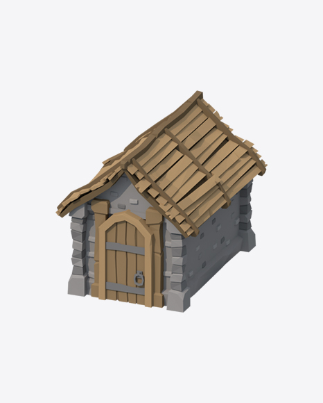 Low Poly Shed PNG