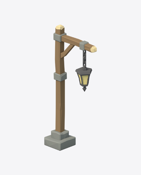 Low Poly Street Light PNG