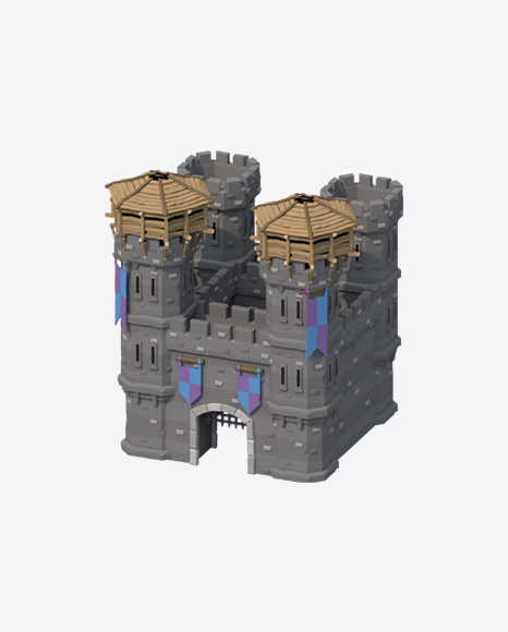 Low Poly Castle PNG