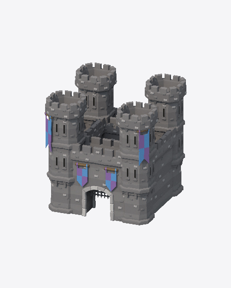 Low Poly Castle PNG