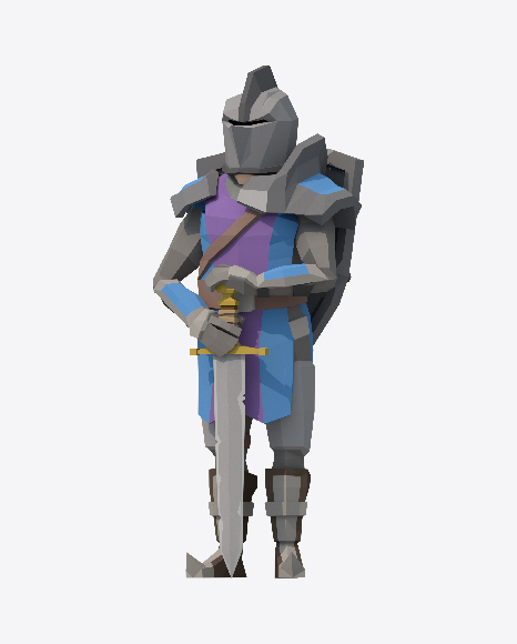 Low Poly Knight PNG