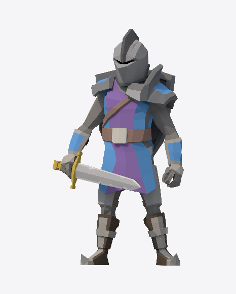 Low Poly Knight PNG