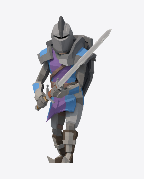 Low Poly Knight PNG