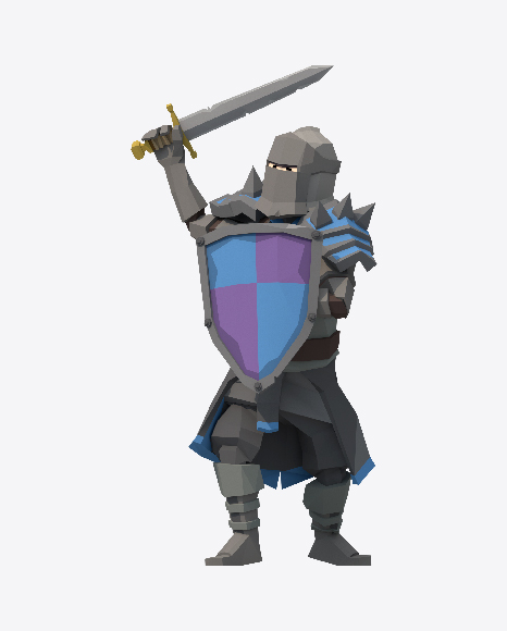 Low Poly Knight PNG
