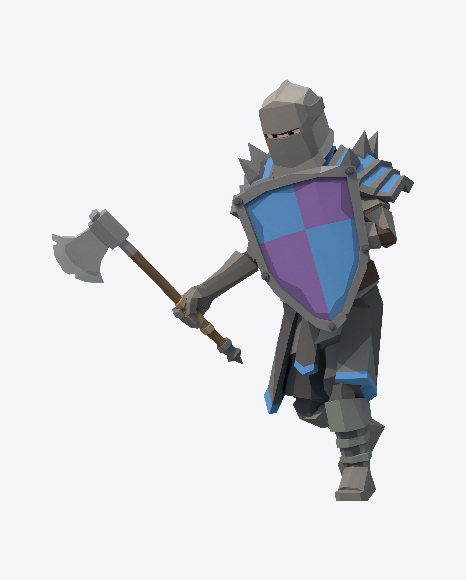 Low Poly Knight PNG