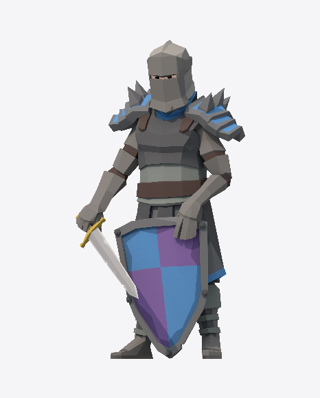 Low Poly Knight PNG