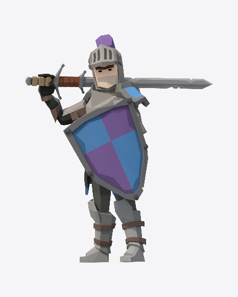 Low Poly Knight PNG