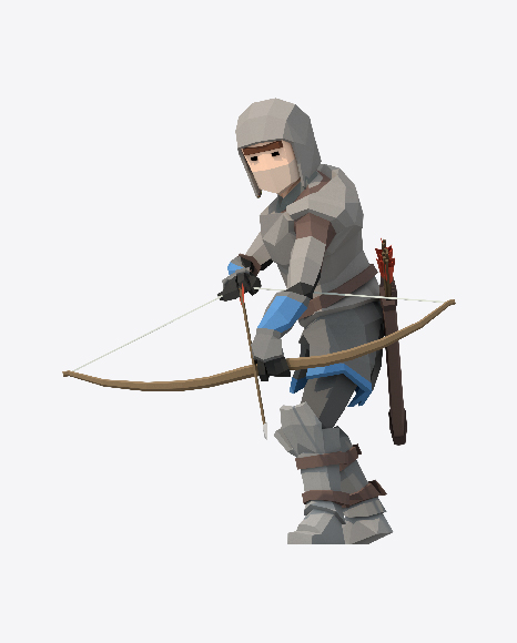 Low Poly Archer PNG