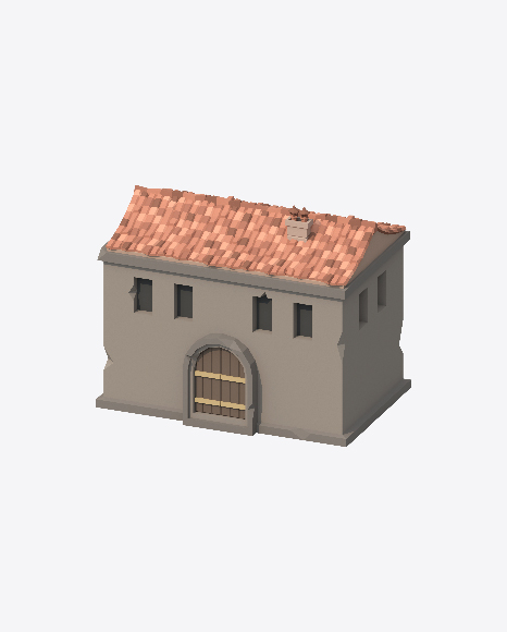 Low Poly Building PNG