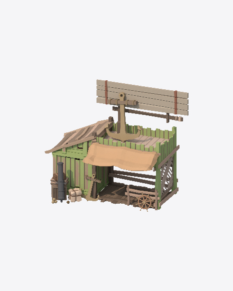 Low Poly Store PNG