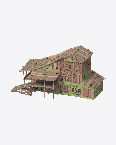 Low Poly Beach Hut PNG