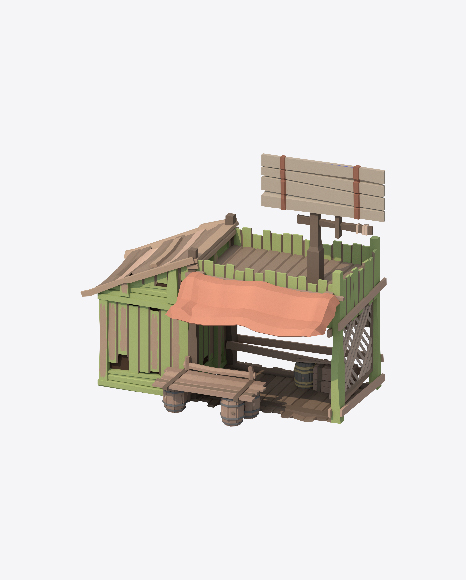 Low Poly Store PNG