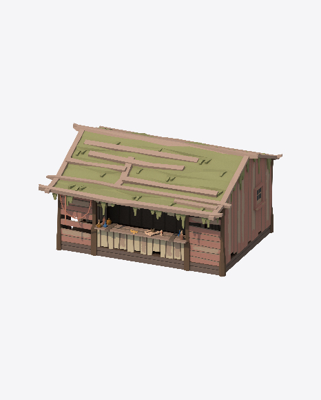 Low Poly Beach Bar PNG