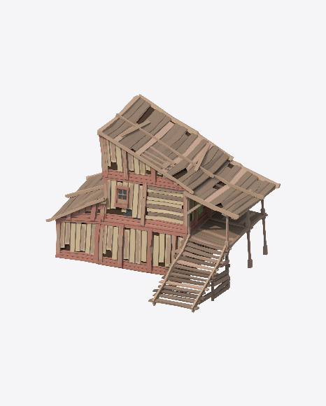 Low Poly Beach Hut PNG