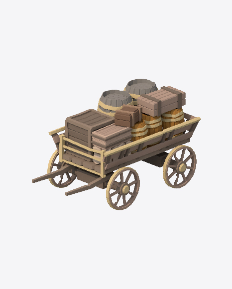 Low Poly Cart PNG