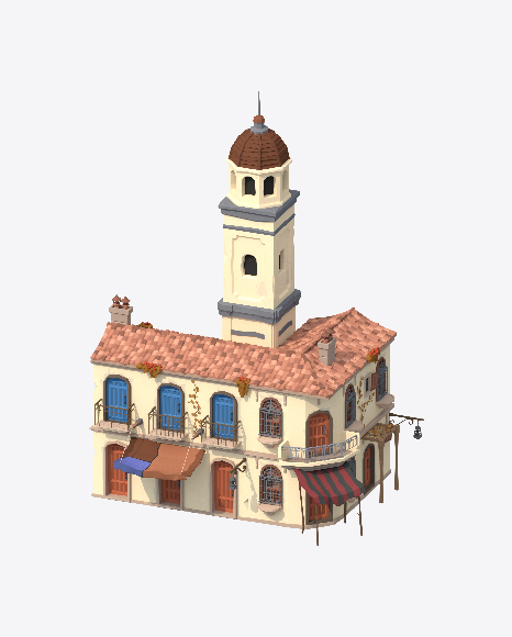 Low Poly Building PNG